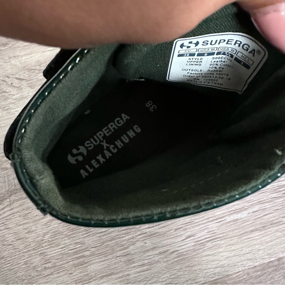 ALEXA CHUNG x Superga Patent Leather High Top Sneakers In Forest Green Size 7.5 - Picture 11 of 14